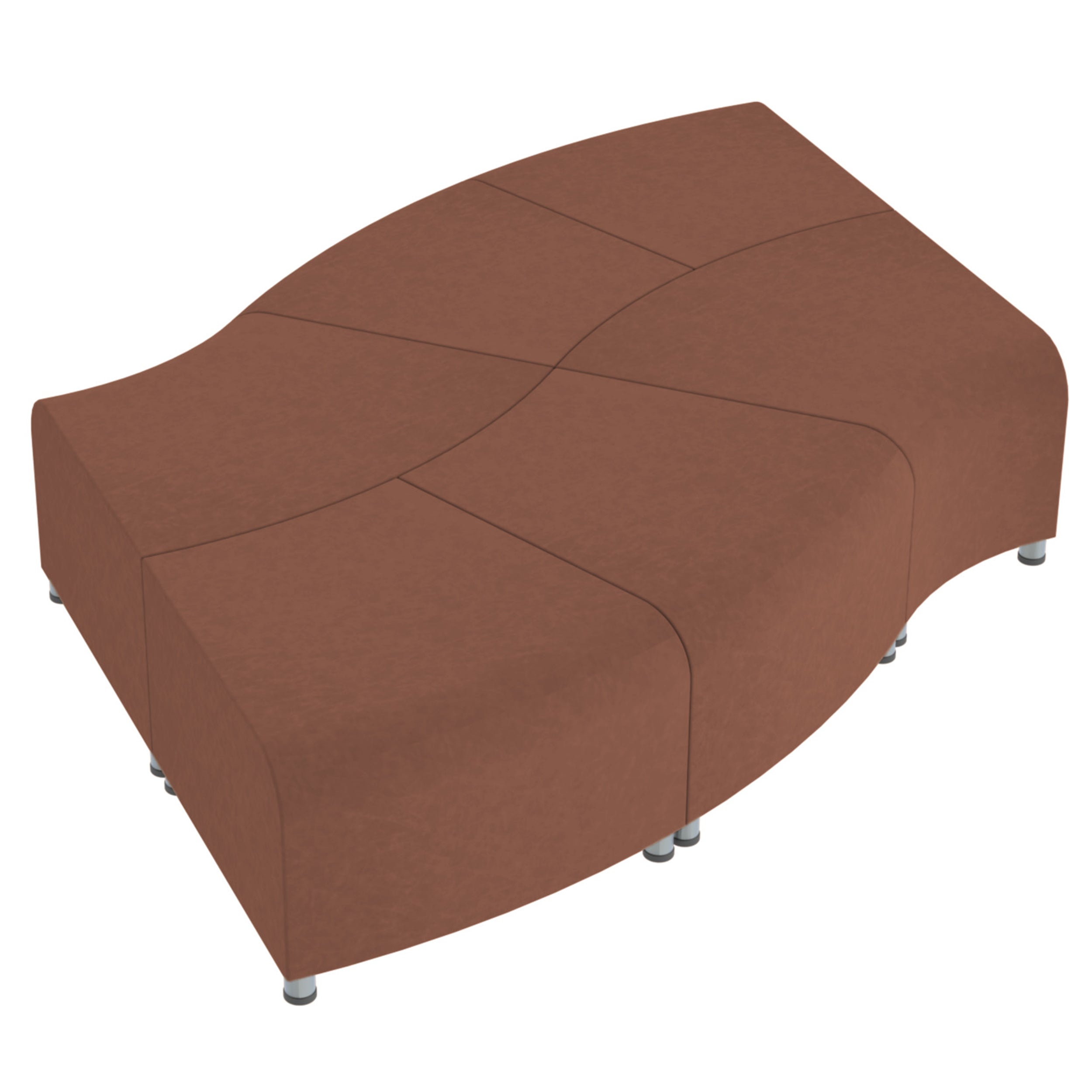 Pro Series Rustic Connect Edged Ripple Backless Seating, 6-Piece Set - Hazelnut
