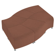 Pro Series Rustic Connect Edged Ripple Backless Seating, 6-Piece Set - Hazelnut