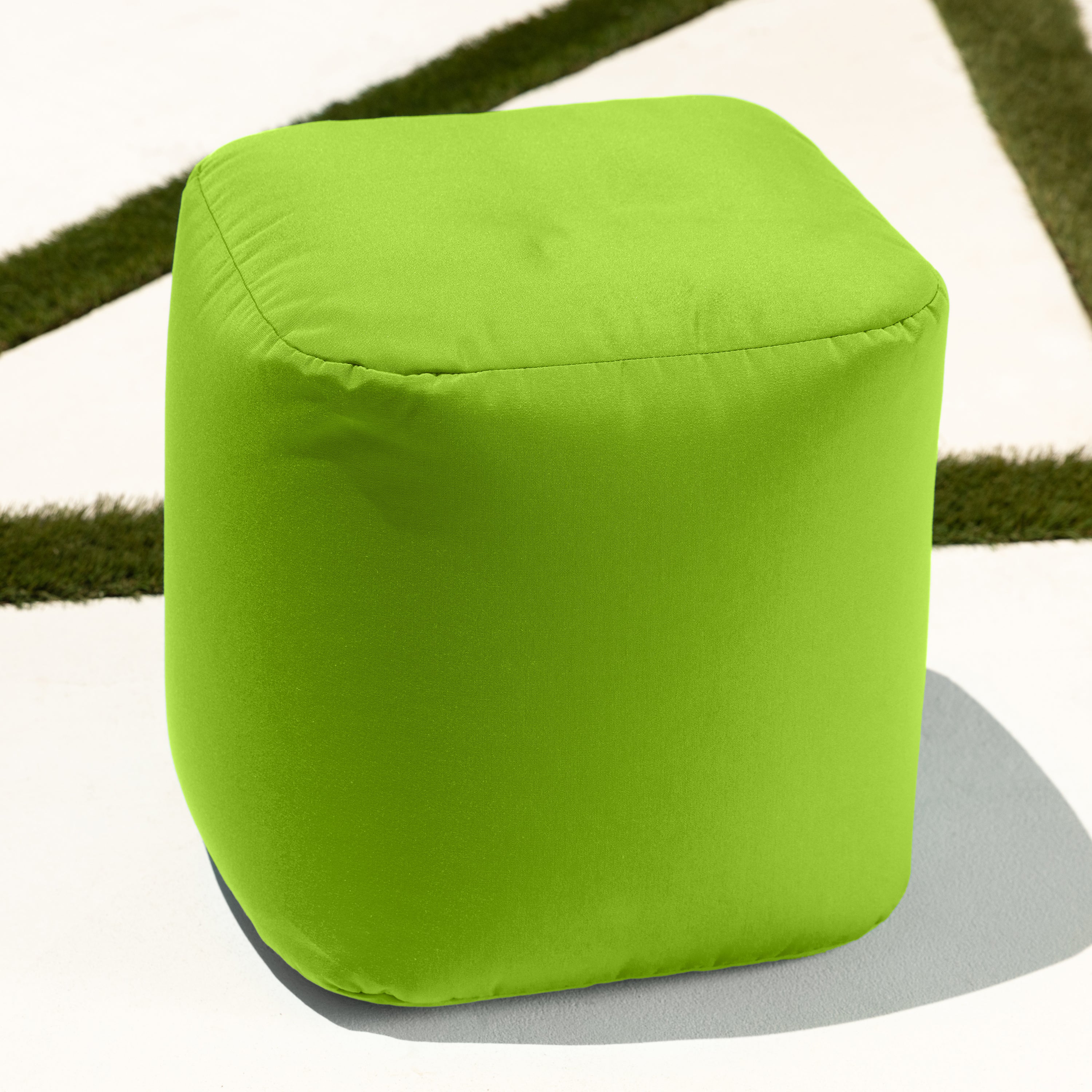 Jaxx Luckie Outdoor Patio Bean Bag Ottoman, Lime