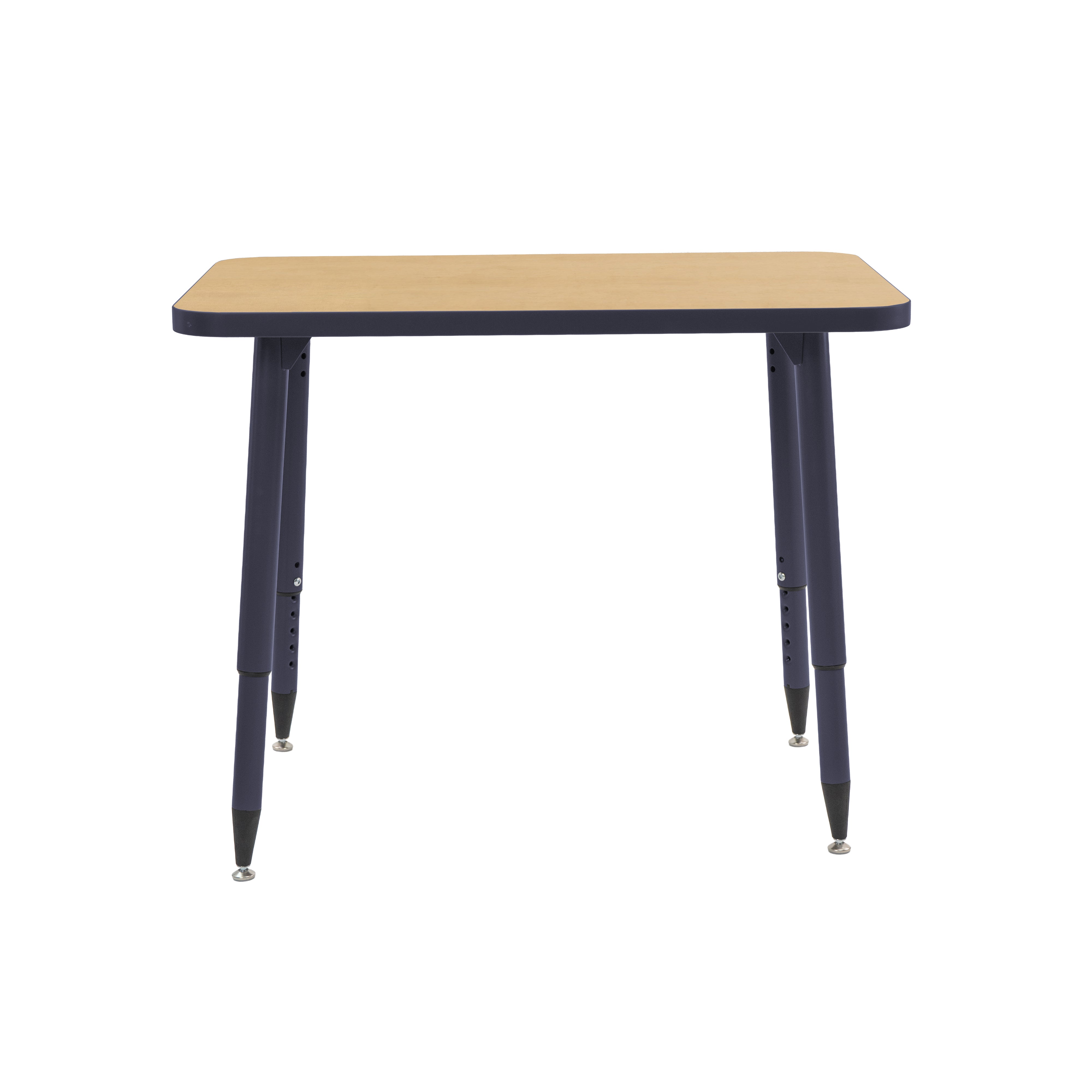 Adapte 24" x 36" Rectangle Thermofused Activity Table with Adjustable Tapered Legs - Maple/Navy