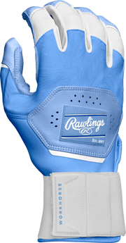 Rawlings Youth Workhorse Compression Strap Batting Gloves - Large - Columbia Blue