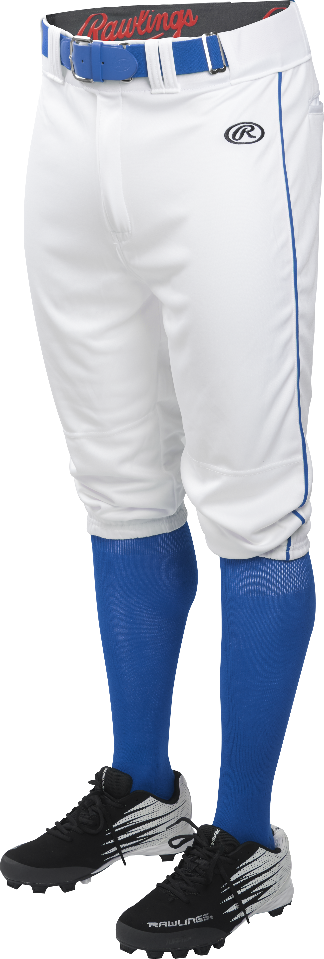 Rawlings Youth Launch Piped Pro Taper Fit Pant  - Small - White/Royal