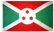 Burundi Flag 4x6 ft. Nylon SolarGuard Nyl-Glo 100% Made in USA to Official United Nations Design Specifications.