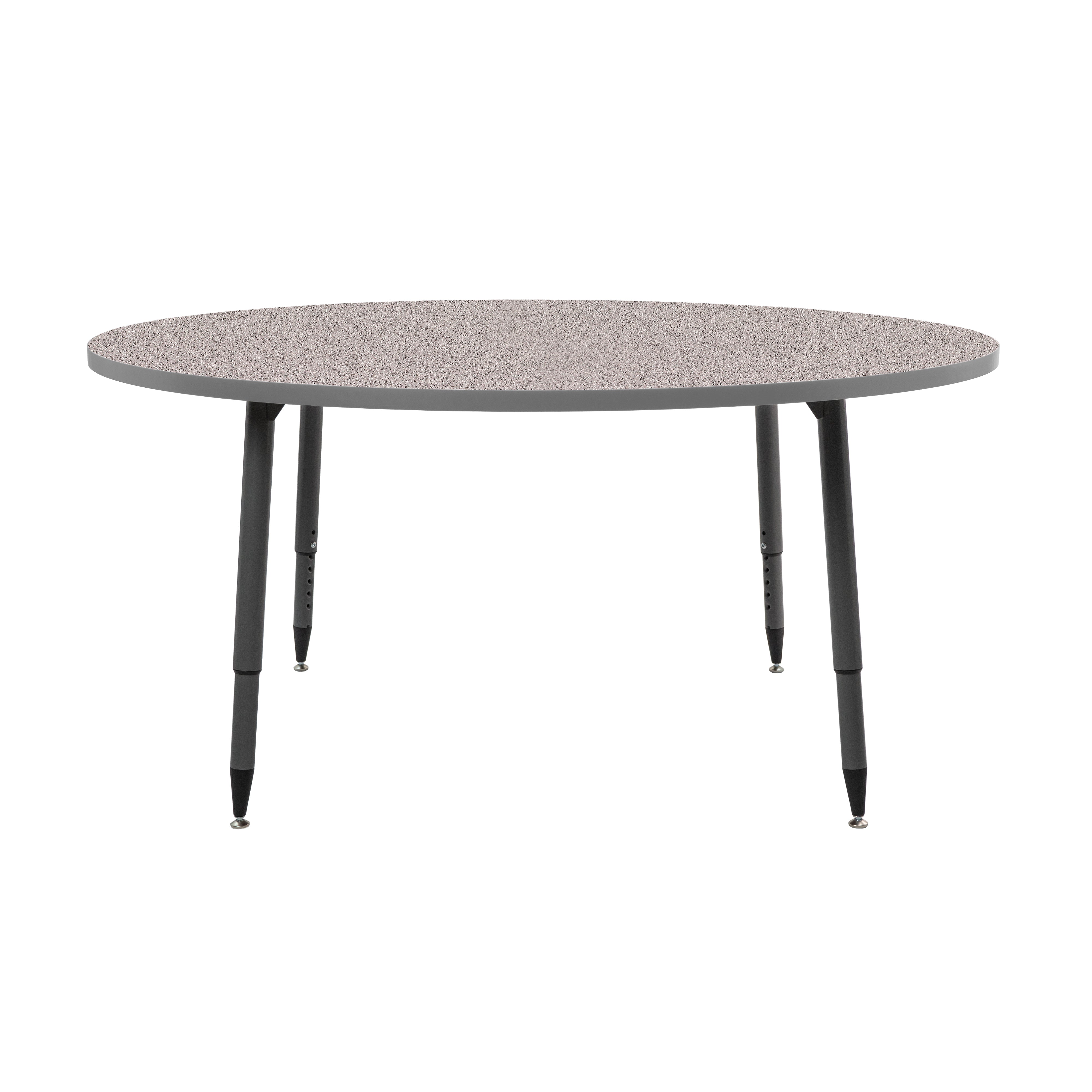 Adapte 60" Round Thermofused Activity Table with Adjustable Tapered Legs - Gray/North Sea