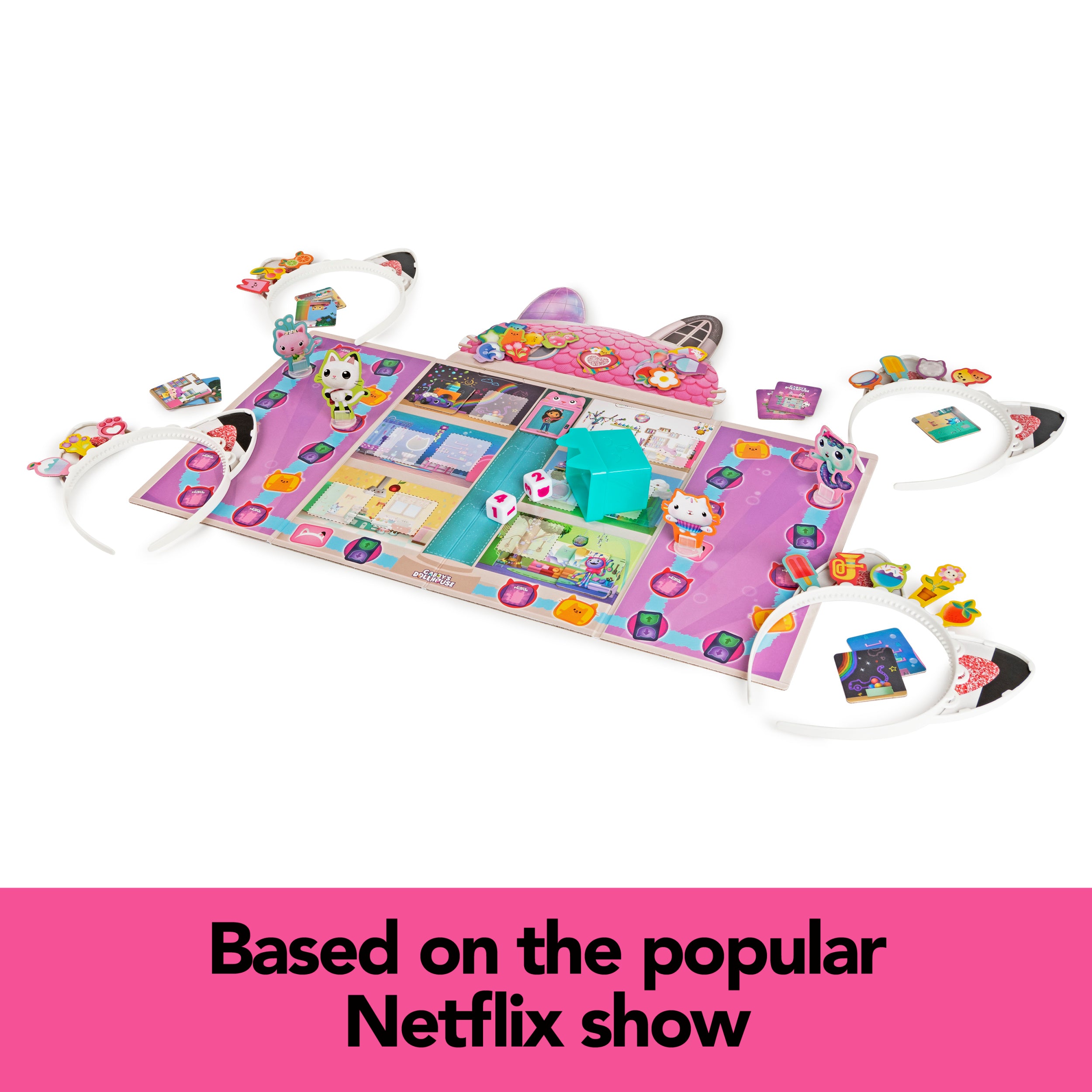 Spin Master Games, Gabby’s Dollhouse, Meow-mazing Board Game, Board Game for Kids, Family Games, Preschool Game for Families & Kids Ages 4+