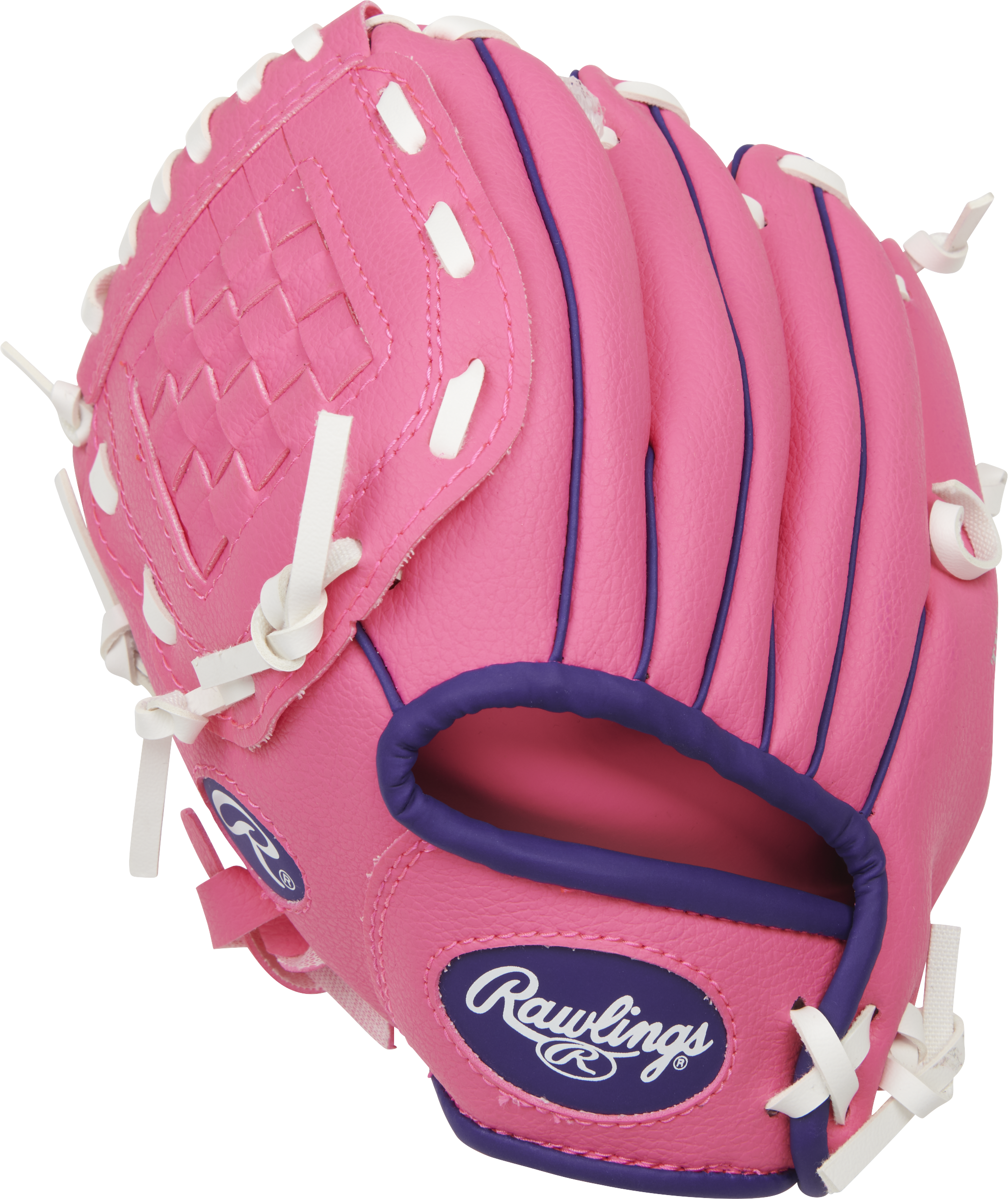 Rawlings Players Series Youth 9-Inch Baseball Glove W/Ball - Right Hand Thrower - Pink/Purple