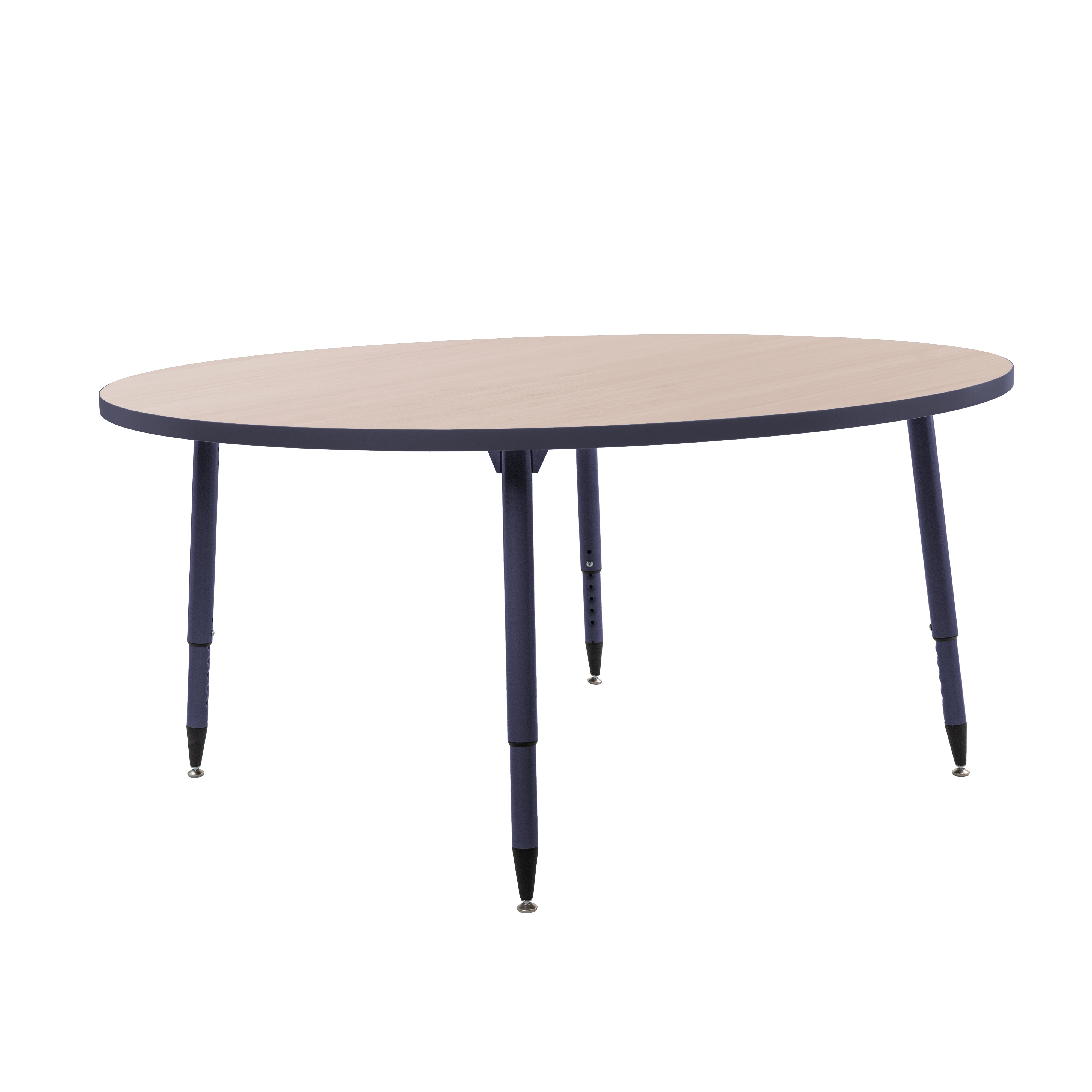 Adapte 60" Round Thermofused Activity Table with Adjustable Tapered Legs - Asian Sand/Navy