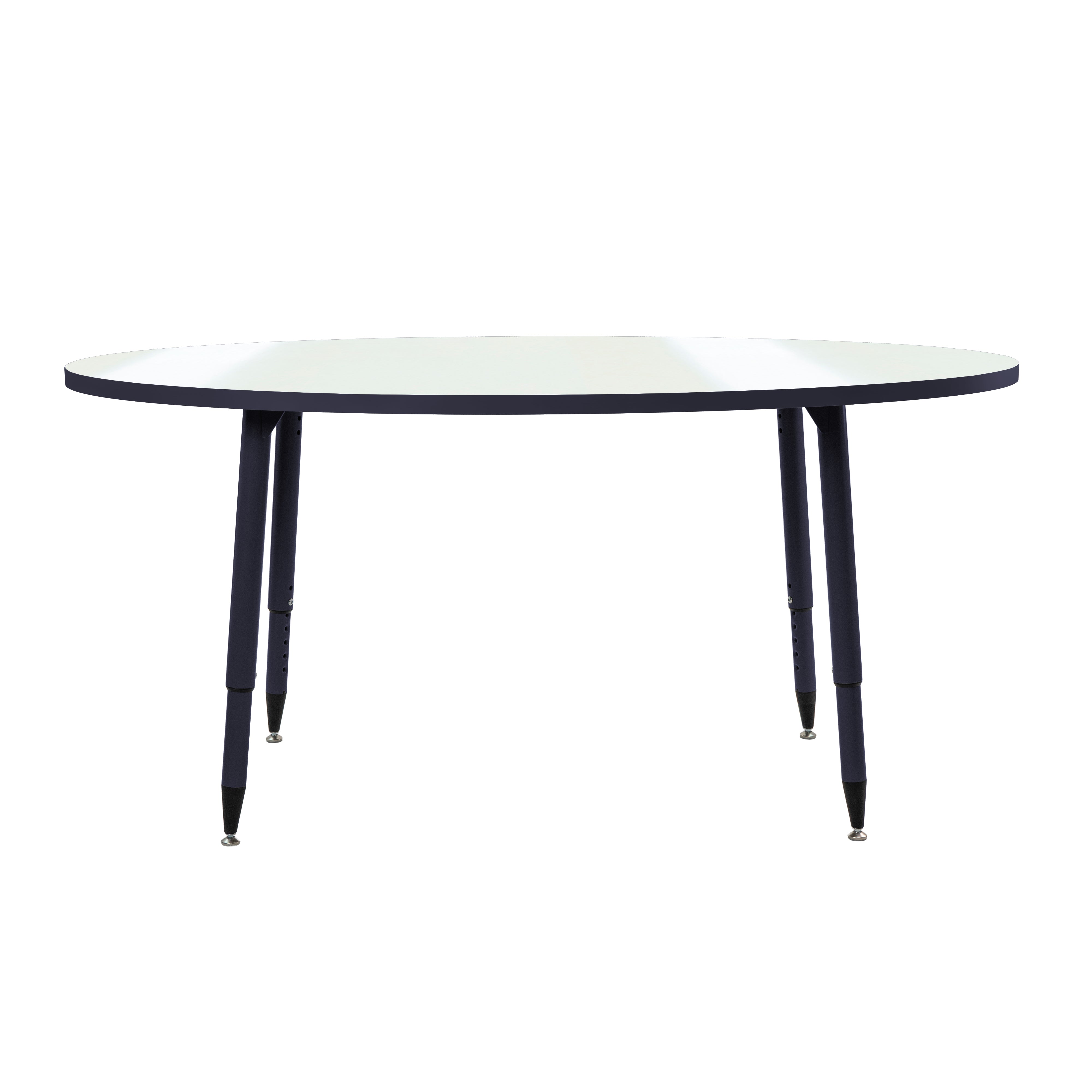 Adapte 30" x 60" Oval Dry-Erase Activity Table with Adjustable Tapered Legs - Whiteboard/Navy