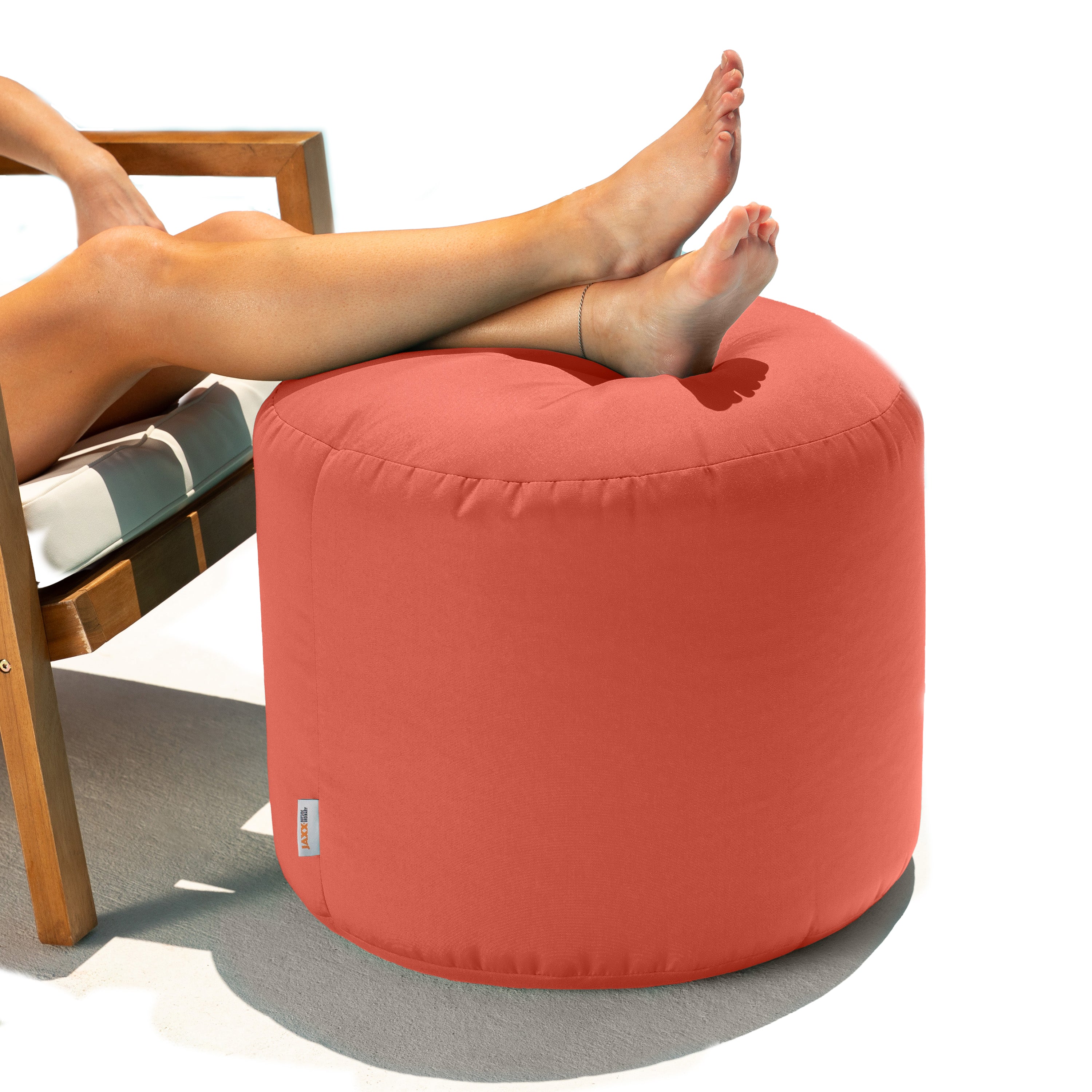 Jaxx Spring Indoor / Outdoor Bean Bag Pouf Ottoman, Flamingo