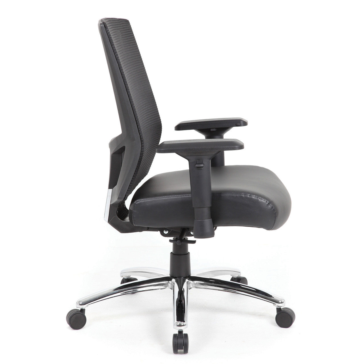 OfficeSource Big & Tall Mesh Back Executive Chair - Black PU Leather