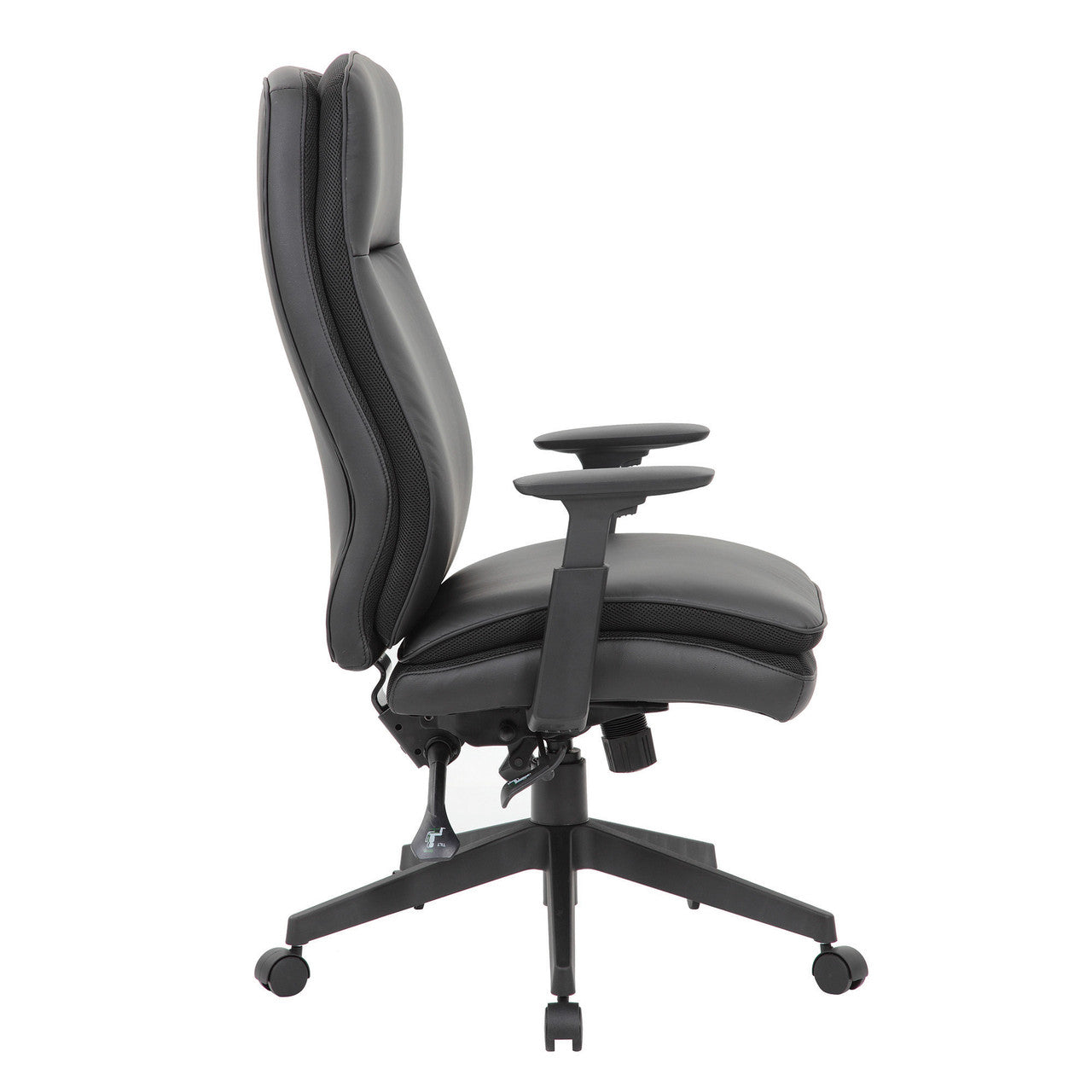 OfficeSource Obsidian High Back Executive Desk Chair - Black PU Leather