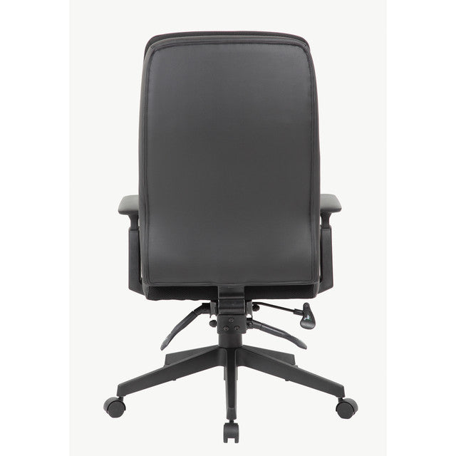 OfficeSource Obsidian High Back Executive Desk Chair - Black PU Leather