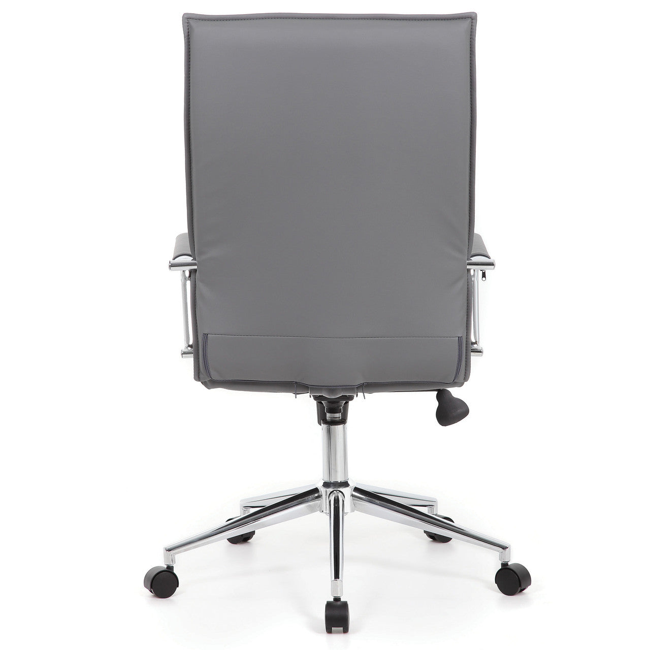 OfficeSource Ridge Gray Ribbed High Back Task Chair w/Arms - Gray LeatherSoft Vinyl