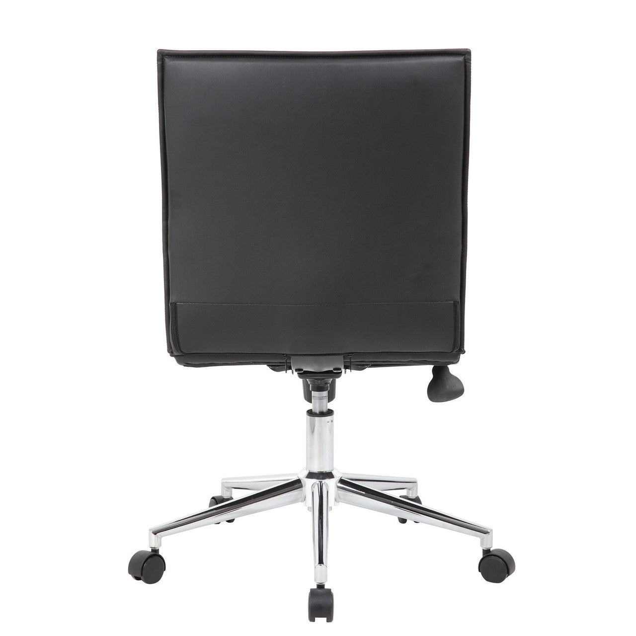 OfficeSource Ridge Armless Contemporary Ribbed Back Task Chair - Black LeatherSoft Vinyl