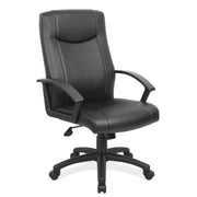 OfficeSource Advantage Executive High Back with Black Frame - Black Leather Soft Vinyl