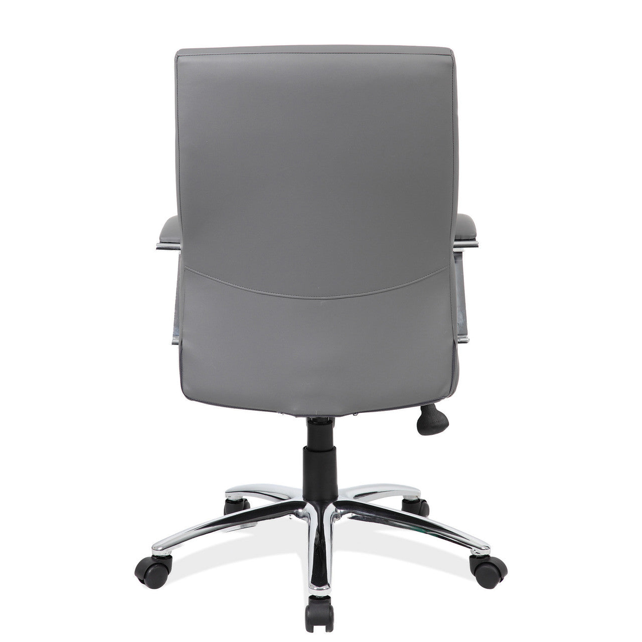 OfficeSource Boxero Executive High Back with Chrome Frame - Gray PU Leather
