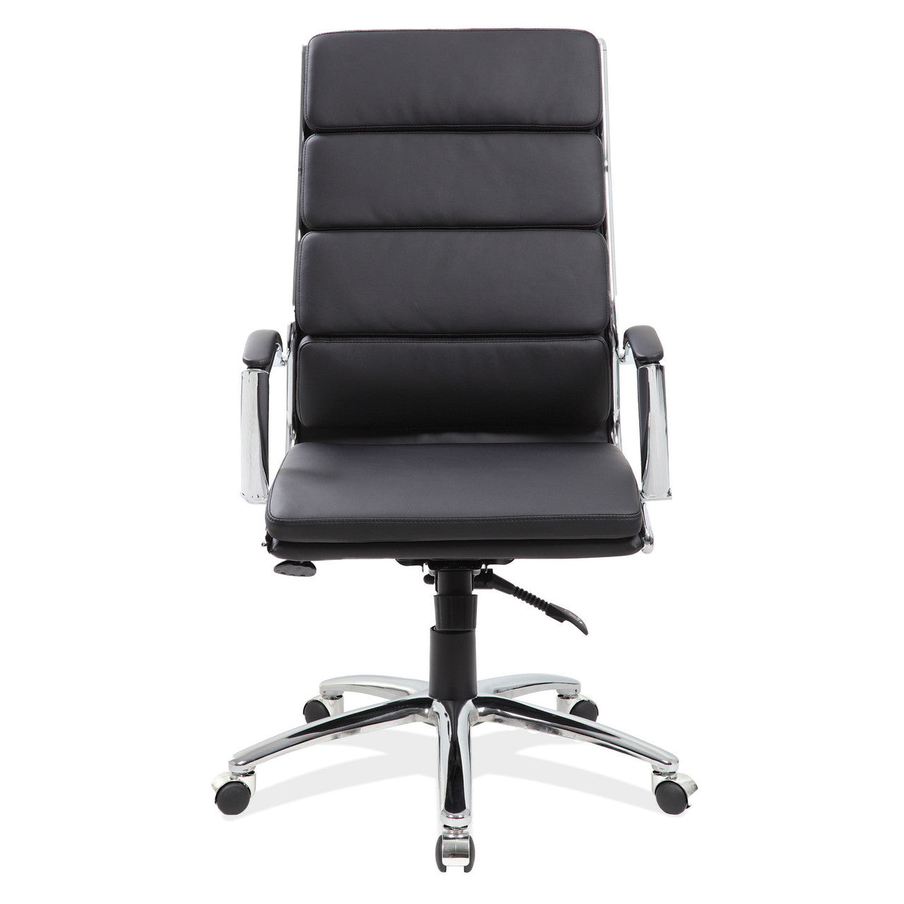 OfficeSource Merak Executive High Back with Chrome Base - Black PU Leather