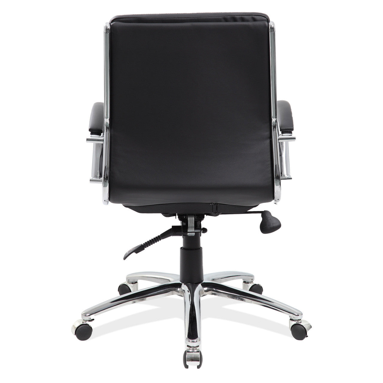 OfficeSource Merak Executive Mid Back with Chrome Frame - Black PU Leather