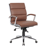 OfficeSource Merak Executive Mid Back with Chrome Frame - Caramel