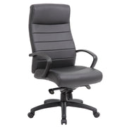 OfficeSource Contour Executive High Back With Black Frame - Black Bonded Leather