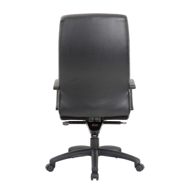 OfficeSource Contour Executive High Back With Black Frame - Black Bonded Leather
