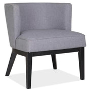 OfficeSource Bowery Barrel Back Arm Chair with Black Wood Legs - Gray Linen with Black