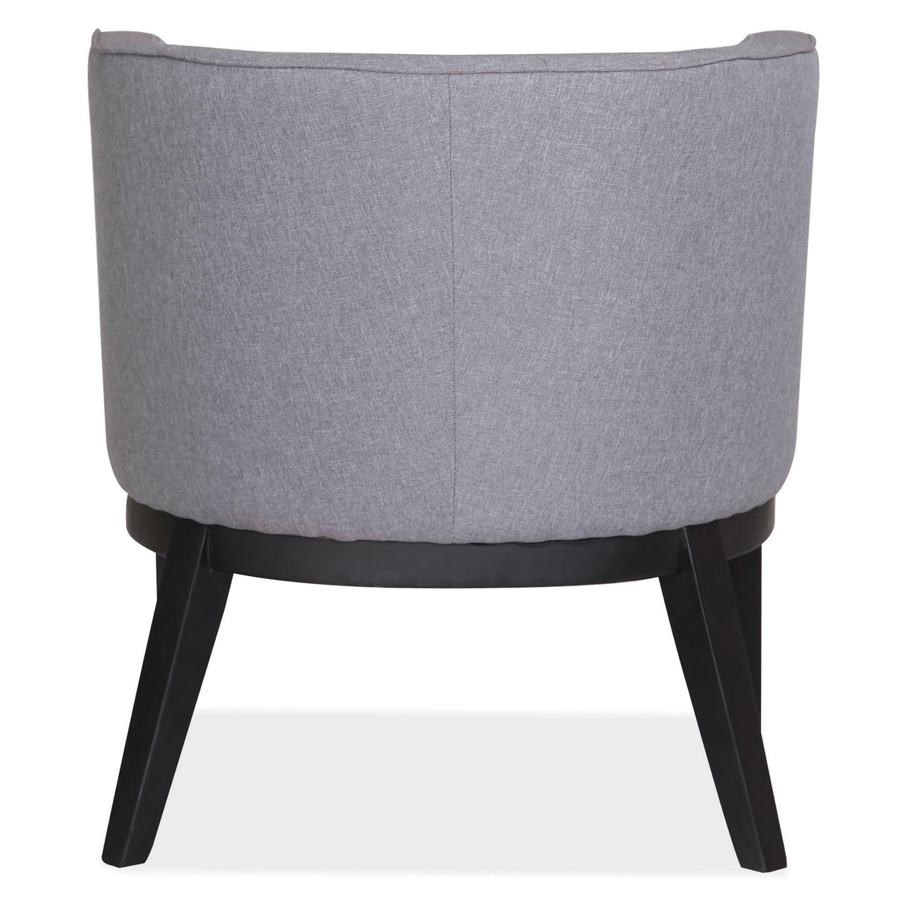 OfficeSource Bowery Barrel Back Arm Chair with Black Wood Legs - Gray Linen with Black