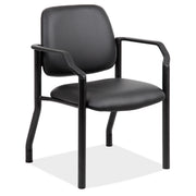OfficeSource Big & Tall Guest Chair with Arms and Black Frame - 22"W - Black Antimicrobial Vinyl