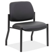 OfficeSource Big & Tall Armless Guest Chair with Black Frame - 23"W - Black Antimicrobial Vinyl