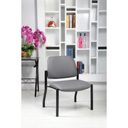 OfficeSource Big & Tall Armless Guest Chair with Black Frame - 23"W - Gray Antimicrobial Vinyl