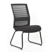 OfficeSource Interchangeable Black Mesh Back Guest Chair with Sled Base - Black