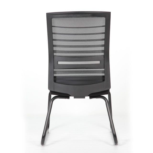 OfficeSource Interchangeable Black Mesh Back Guest Chair with Sled Base - Black