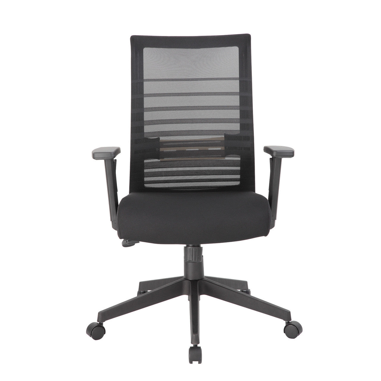 OfficeSource Interchangeable Mesh High Back Task Chair with Black Base - Black Mesh Back with Black Fabric Seat