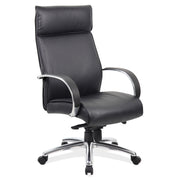 OfficeSource Prestige Executive High Back Chair w/Chrome Frame & Base - Black PU Leather