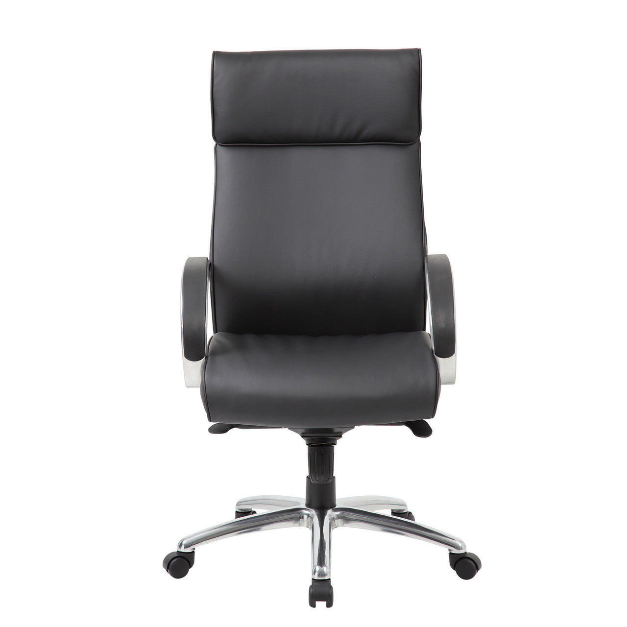 OfficeSource Prestige Executive High Back Chair w/Chrome Frame & Base - Black PU Leather