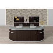 OfficeSource Cosmo Reception Typical - 111"W x 31.5''D x 41''H - Cordova Brown