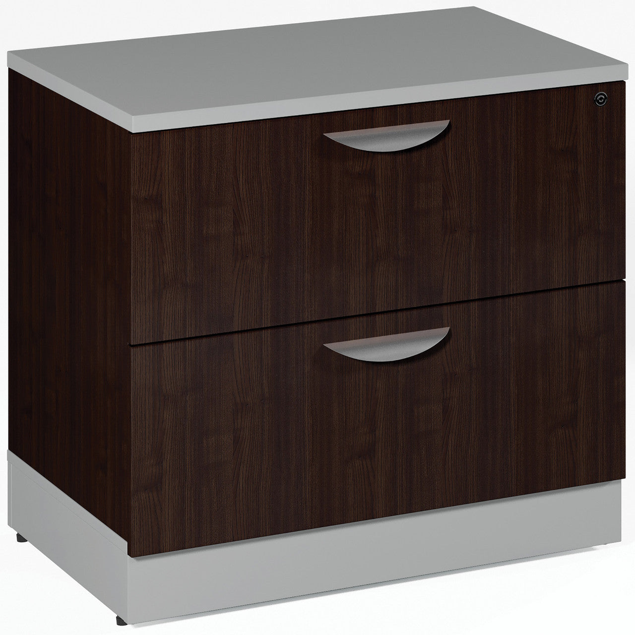 OfficeSource Cosmo Collection Two Drawer Lateral Drawer - Cordova Brown