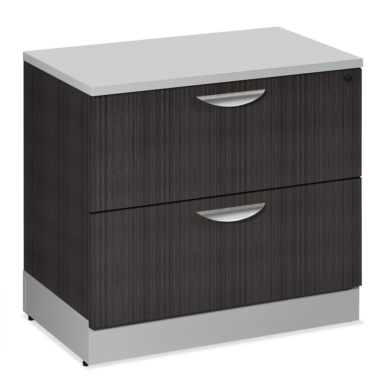 OfficeSource Cosmo Collection Two Drawer Lateral Drawer - Steely Gray