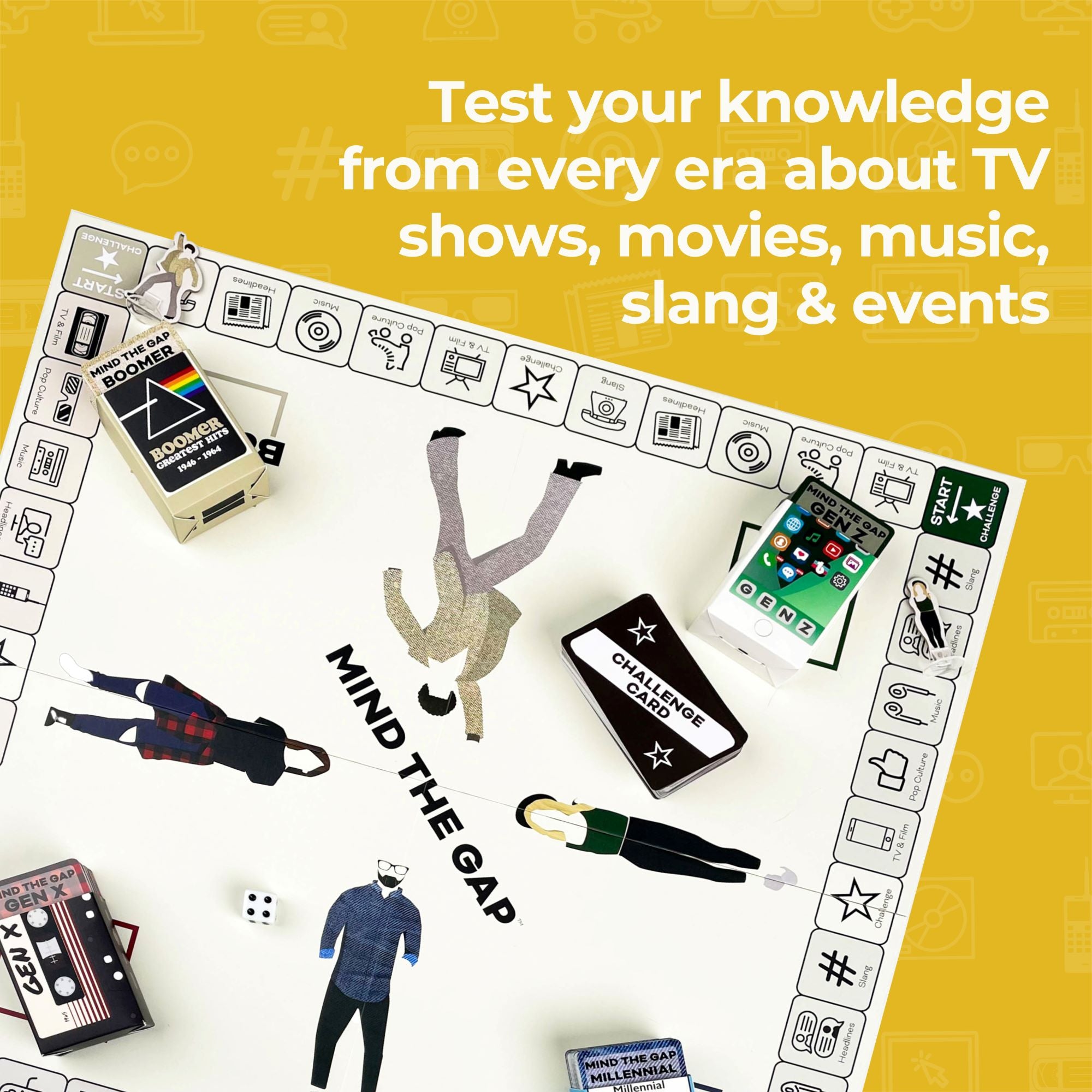Spin Master Games, Mind the Gap Deluxe Trivia Game, A Board Game for All Generations, Play on Thanksgiving, Friendsgiving, Birthdays & Family Nights, 2-12 Players, for Ages 10 & Up