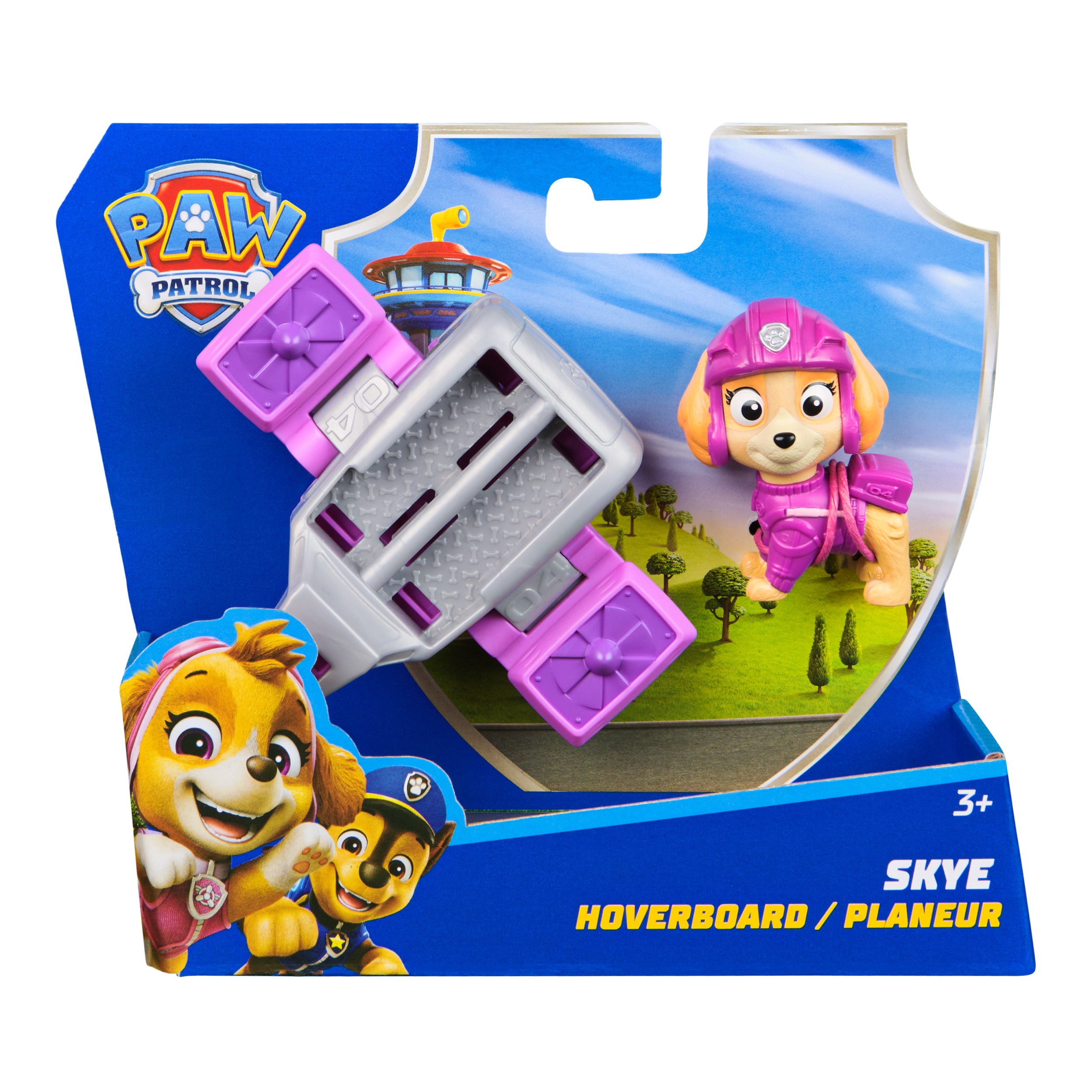PAW Patrol: Action Pups Skye Action Figure & Hoverboard Airplane Toy with Foldable Wings, Kids Toys for Boys & Girls Ages 3 and up