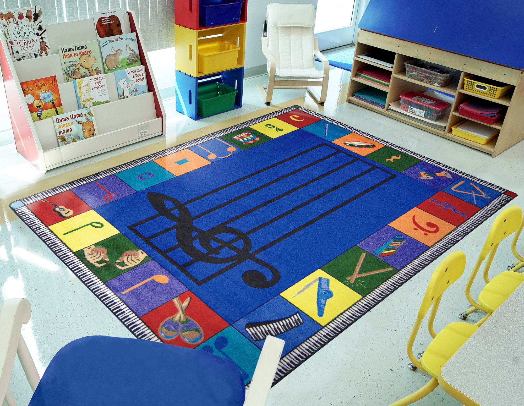 Note Worthy (Preschool) 5'4" x 7'8" area rug in color Multi