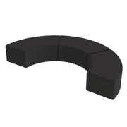 Pro Series Upholstered S Curve Ottoman 12" Height, 3-Piece - Black