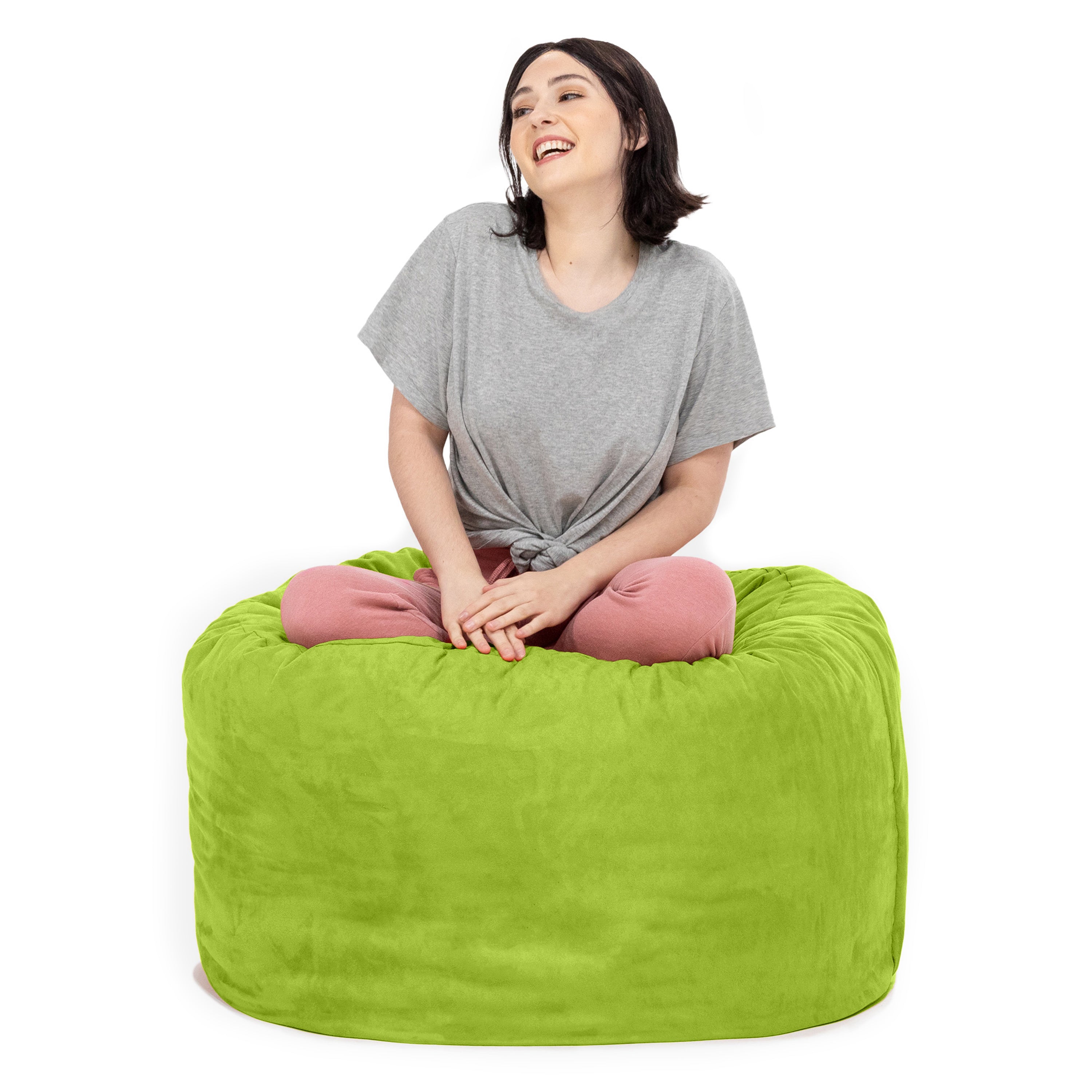 Jaxx Saxx 3 Foot Bean Bag Chair with Removable Cover, Lime