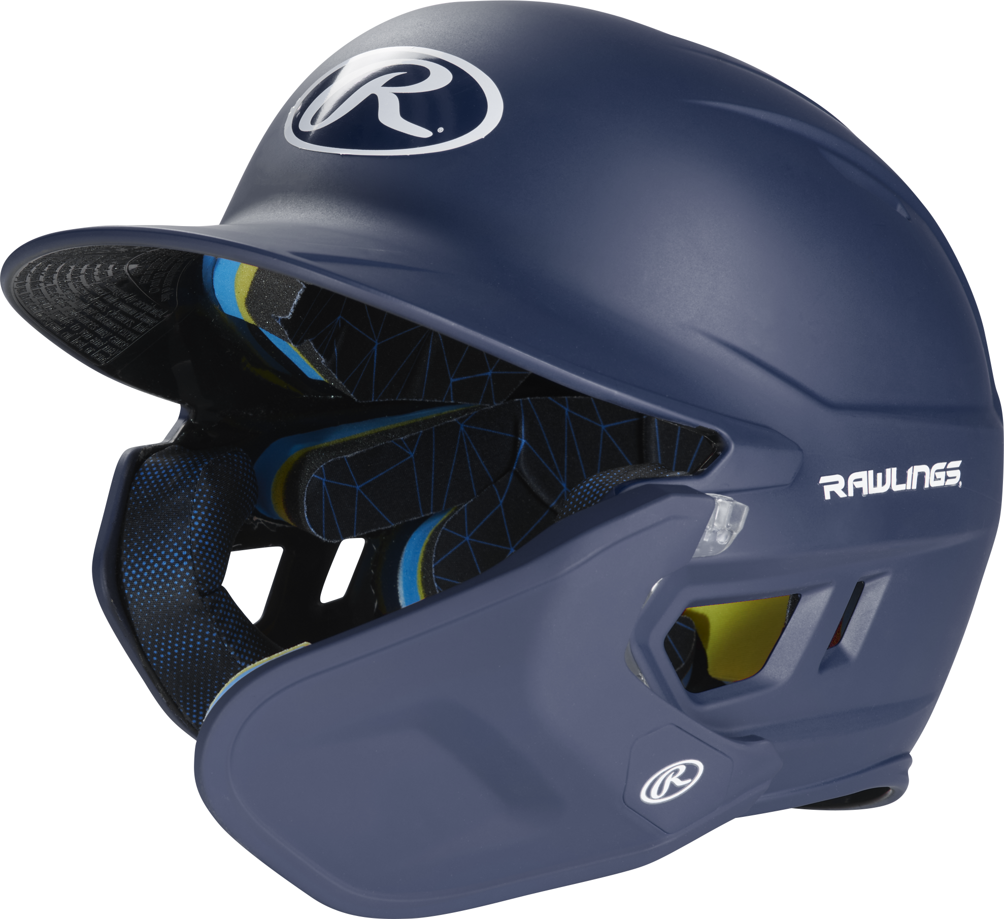 Rawlings Mach Adjust With Rhb Extension Matte Senior Batting Helmet - Navy
