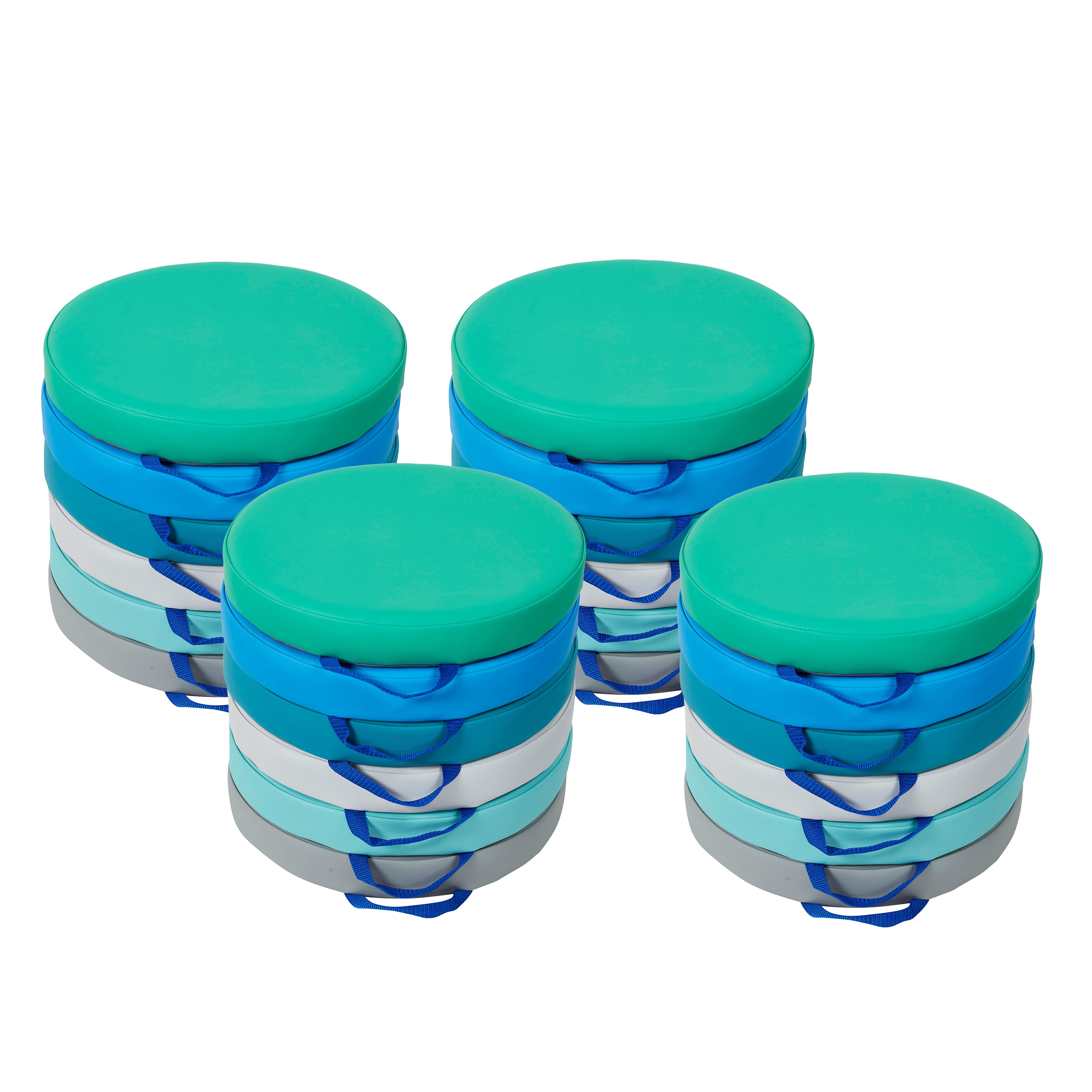 SoftScape 15" Round Floor Cushions, 24-Piece - Contemporary