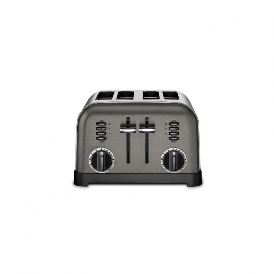 4 Slice Metal Classic Toaster - Black Stainless