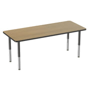 30" x 72" Rectangle T-Molding Activity Table with Adjustable Super Legs - Pasadena Oak/Black
