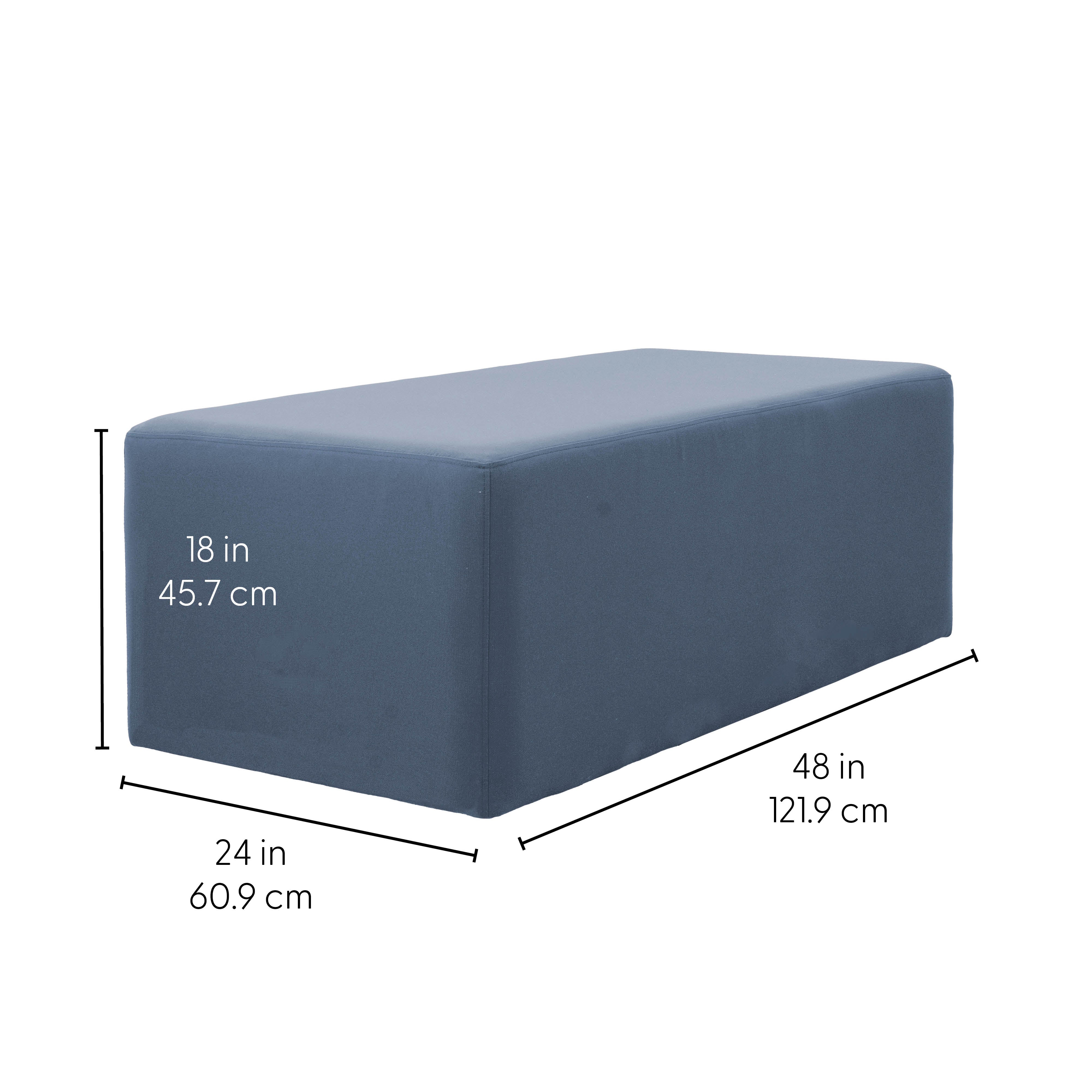 Outdoor 24" x 48" Rectangle Ottoman with Sunbrella®, 18" H - Canvas Haze