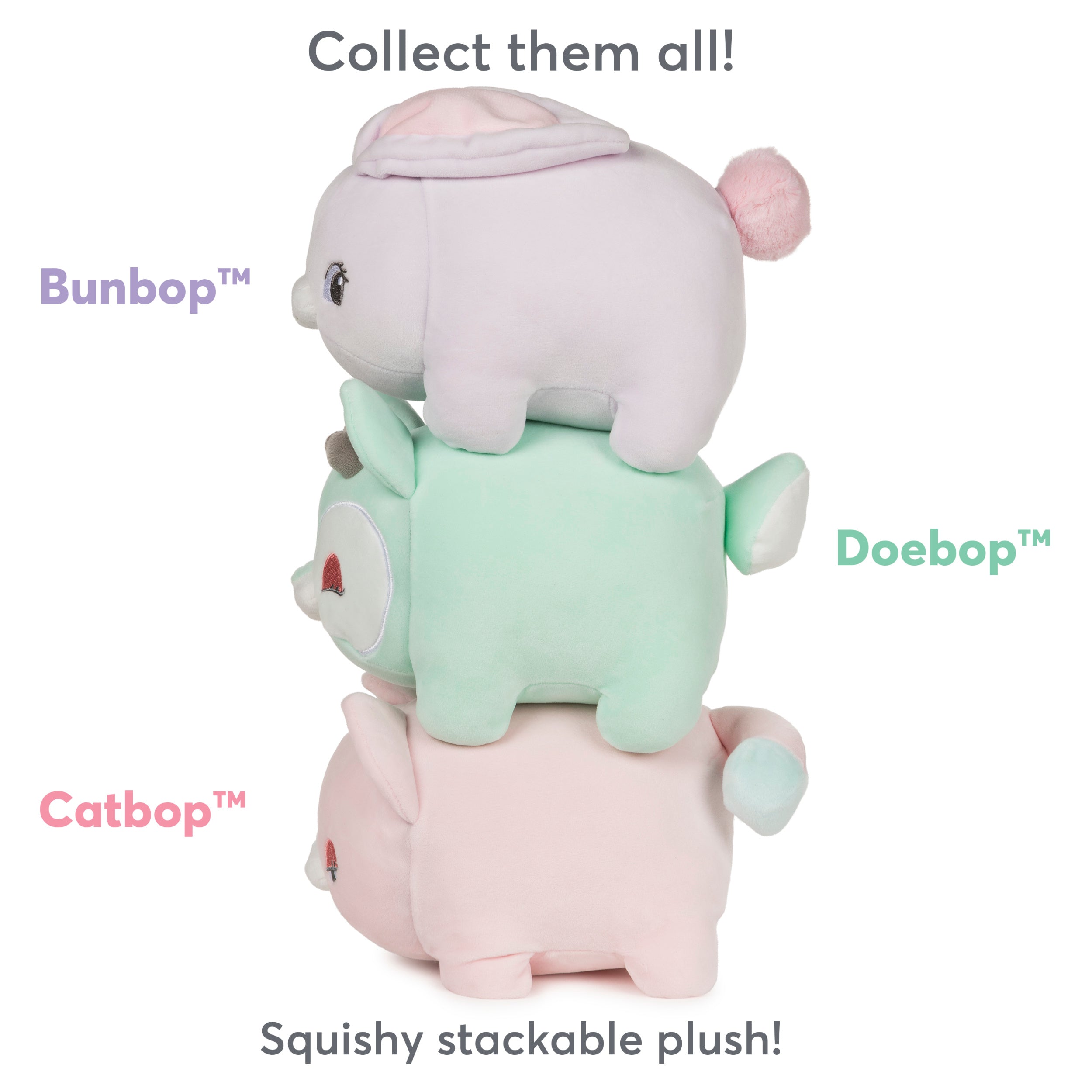 GUND Glow Bops BunBop Bunny Stuffed Animal, Touch Activated Glow in the Dark LED Plush Toy, Squishy Toy for Ages 3 and Up, 8”