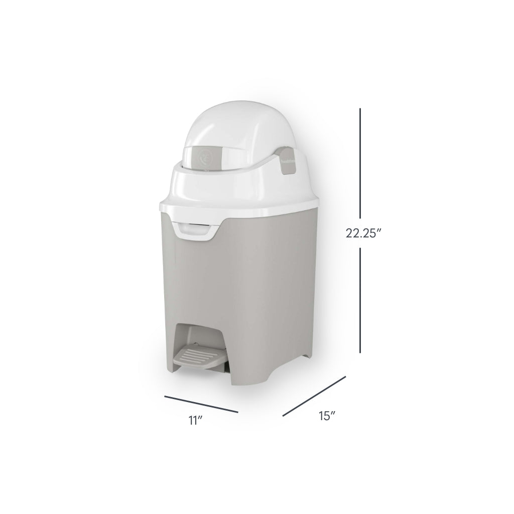 Foundations Pro Series Mini Hands-Free Diaper Pail, Gray